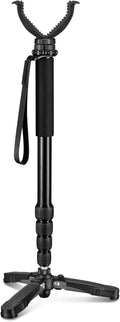 Hunting Monopod Shooting Stick Tripod Gun Rifle Crossbow Rest | Tiltable and Horizontally Rotatable Tri-Stand Tripod
