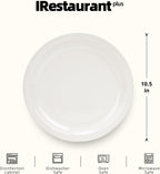Stoneware Narrow Rim Commercial Grade Dinnerware America White, Dinner Plate 10.5", Case of 12