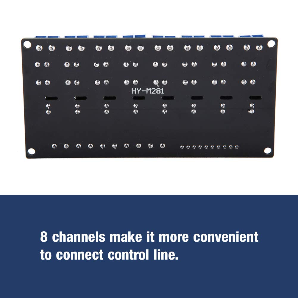 8 Channels Solid State Relay Module DC-AC Low Level Trigger Black with