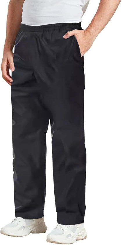 Black Chef Pants for Men and Women, Professional Chef Trousers with Elastic Waistband, Unisex Lightweight Pants