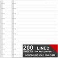 (Pack of 2) Letter Size Discbound Refill Paper, Disc Paper Refill for TUL Custom Note-Taking System Discbound Planner