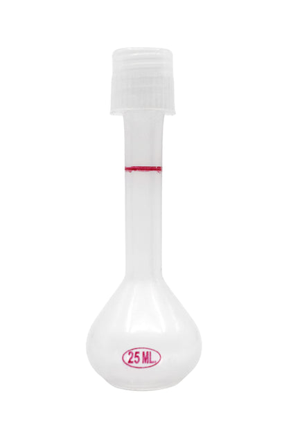 Volumetric Flask, 25mL - Chemical & Heat Resistant Polypropylene, with Screw Cap - Autoclavable