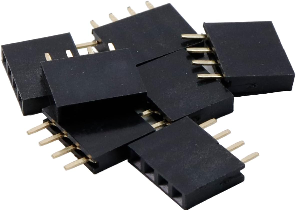 Female PCB Header 100Pcs 4Way 2.54mm Pitch Connector