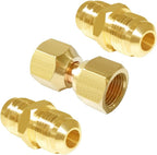 Joywayus 6 Pcs Brass 3/8" Flare Tube Fitting Kit Coupling Gas Union Adapter