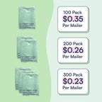 100 Count, 10x13 inch 100% Recycled Poly Mailers Eco Friendly Packaging Envelopes Supplies Mailing Bags 2.5 Mil Thick