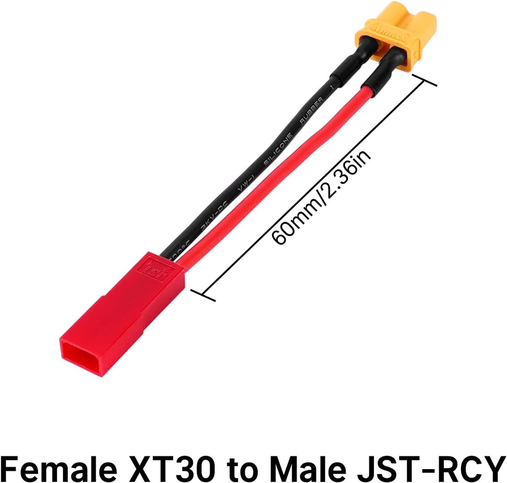 INJORA XT30 to JST-RCY JST PH2.0 TRX-4M T-Style EC3 Battery Adapter Cable