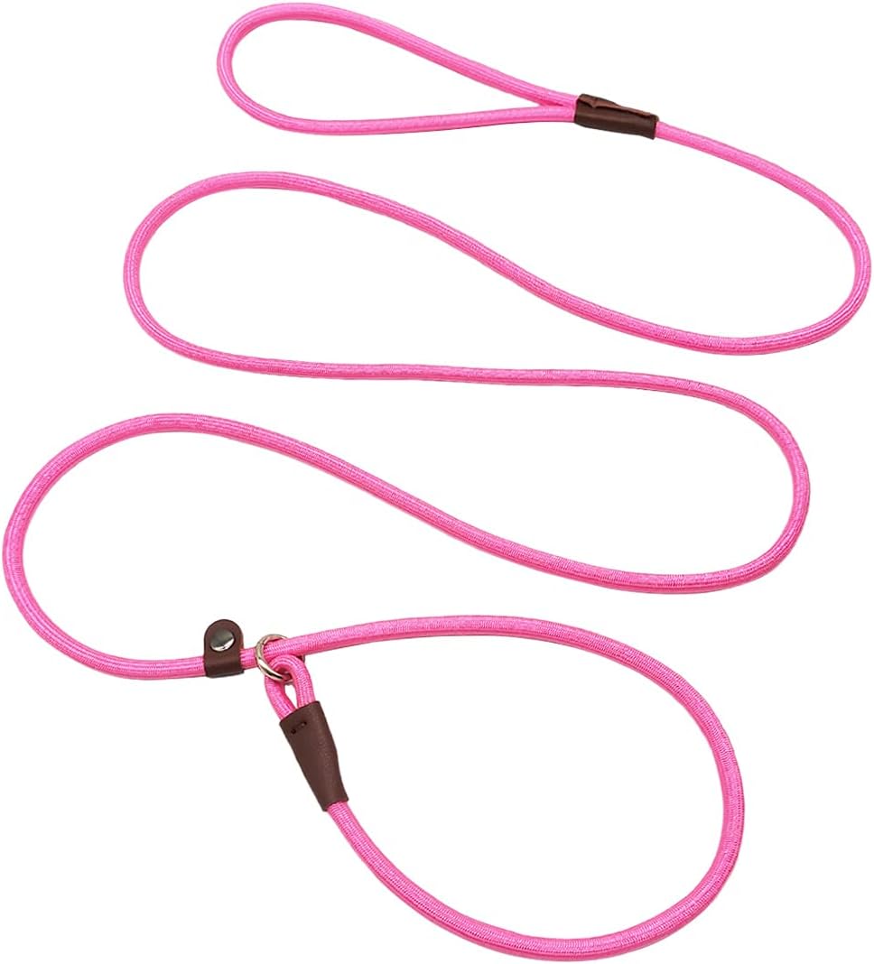 Slip Lead Control Leash for Dogs No Pull, 13+ Colors Classic Dog Lead 7FT Pet Slip Leash, 1/4” Rope Leashes for Small