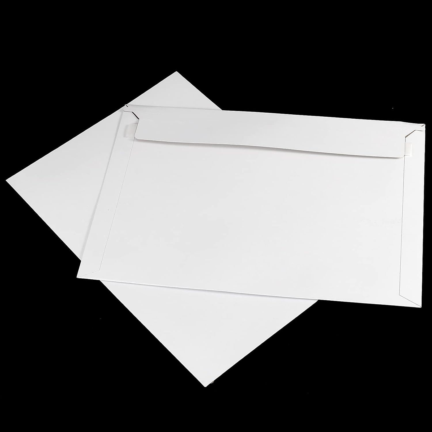100 Pack 12.8 x 9 Inch Rigid Mailers, Self Seal Stay Flat Bulk, White Cardboard Envelops Mailers, Stay Flat Photo
