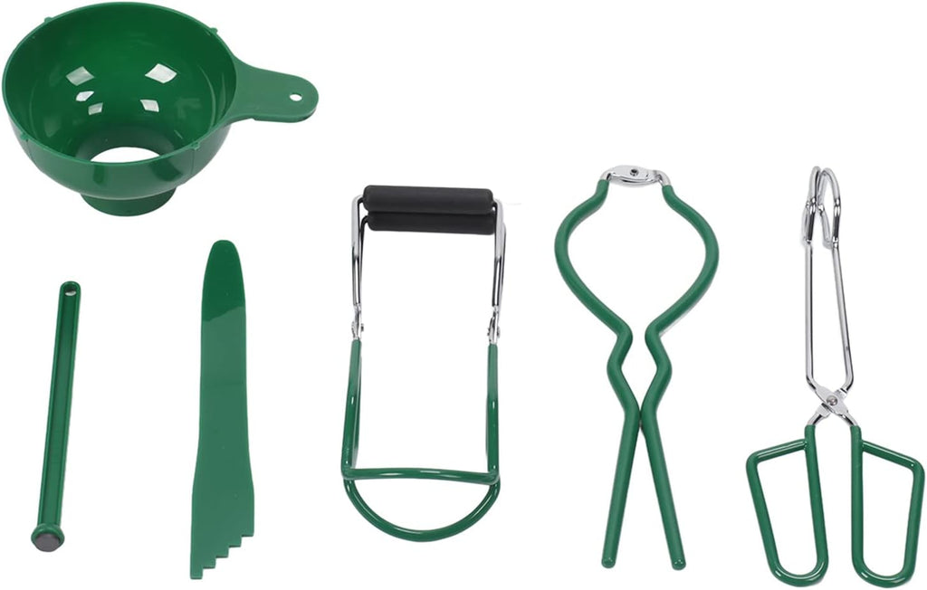 Canning Supplies Starter 6 Pcs Canning Kit - Stainless Steel Supplies Set with Funnel, Tong, Bubble Popper, Jar