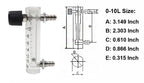 Oxygen Flow Meter 0-10LPM Flowmeter for Fluid Filtration System Oxygen Air Flowmeter Regulator Acylic Flow Meter with Control Valve for Oxygen/Air
