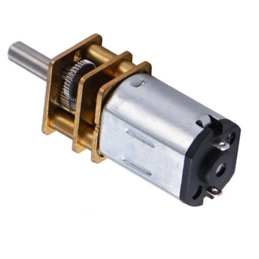 12V 100RPM Micro DC Gear Speed Reduction Motor with Full Metal Gearbox Motor GA12-N20 3mm Shaft for Robot Models, RC Cars, DIY Toys, Pack of 1, Silver