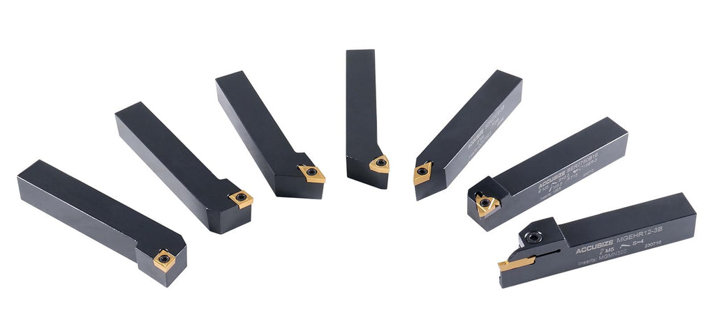 Accusize 3/4 in Shank Indexable Carbide Turning Tool Set, 2387-2006PLUS
