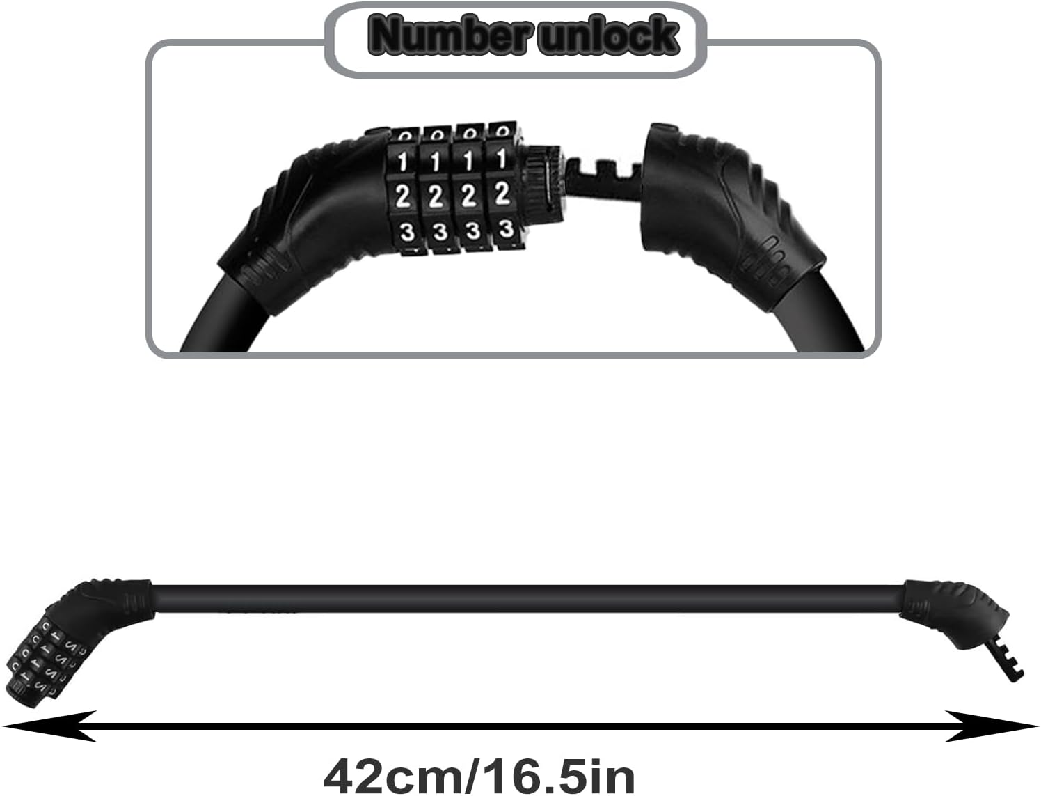 Bike Lock Cable, Heavy Duty Anti Theft Bicycle Lock Chain Portable Code Lock Cable Combo Bike Locks, 4 Digit Security