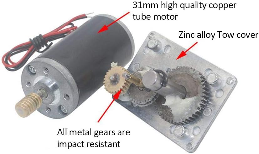 Worm Gear Motor, 12V 10RPM Reversible 8mm Shaft Gearbox