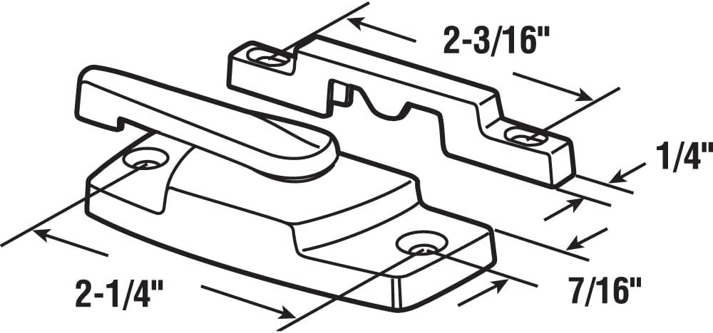 F 2768 Sash Lock, 2-1/4 In. Hole Centers, Fits Single and Double Hung Windows, Diecast, White (Single Pack)