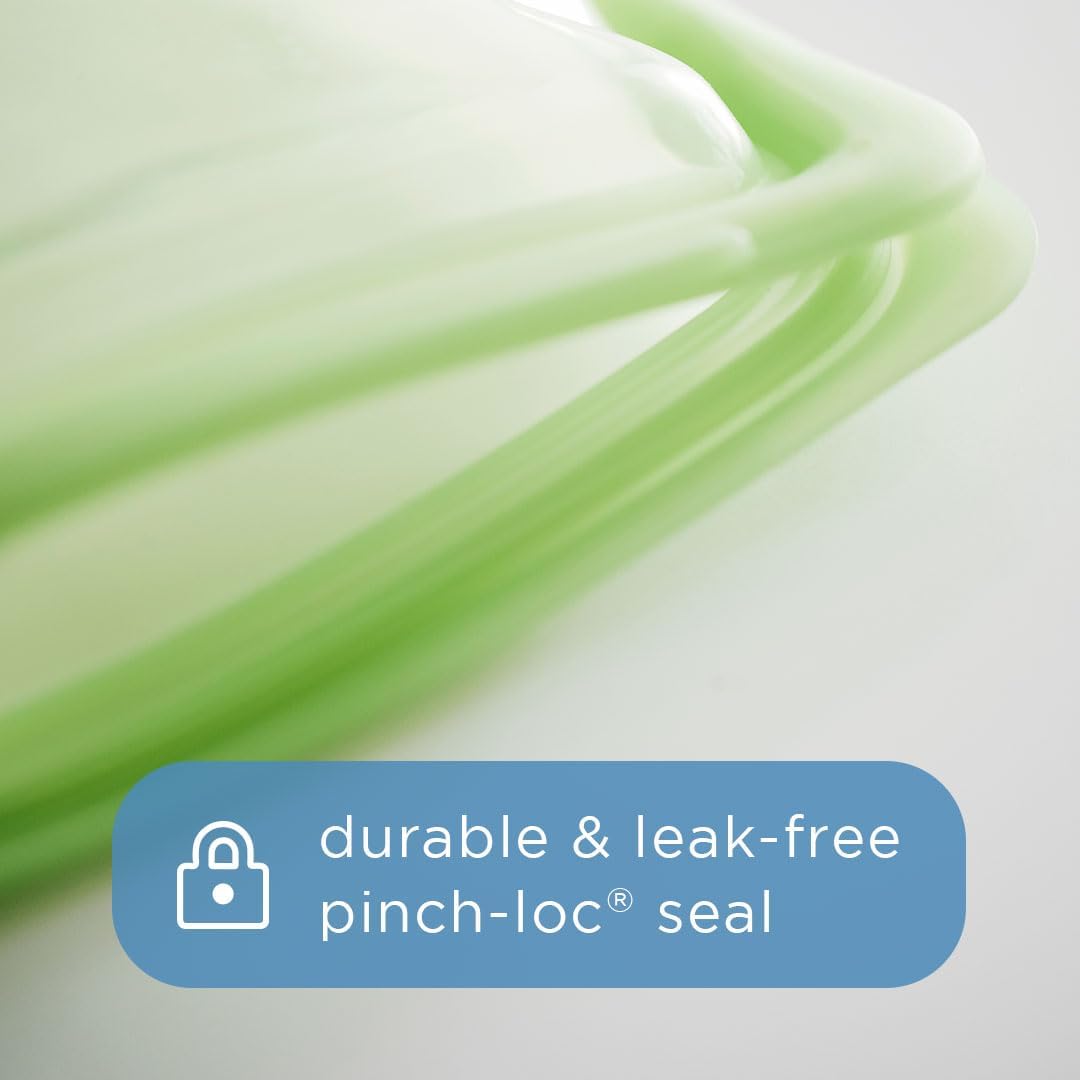 Premium Reusable Silicone Food Storage Bags, 3-Pack, Clear