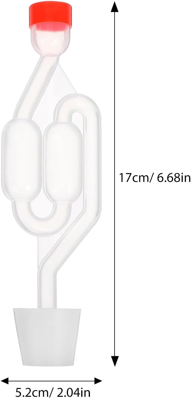 S-shaped Airlock Stopper for Brewing 6# Drilled Silicone Fermentation Valve 3pcs Set for Wine Beer Pickle Home