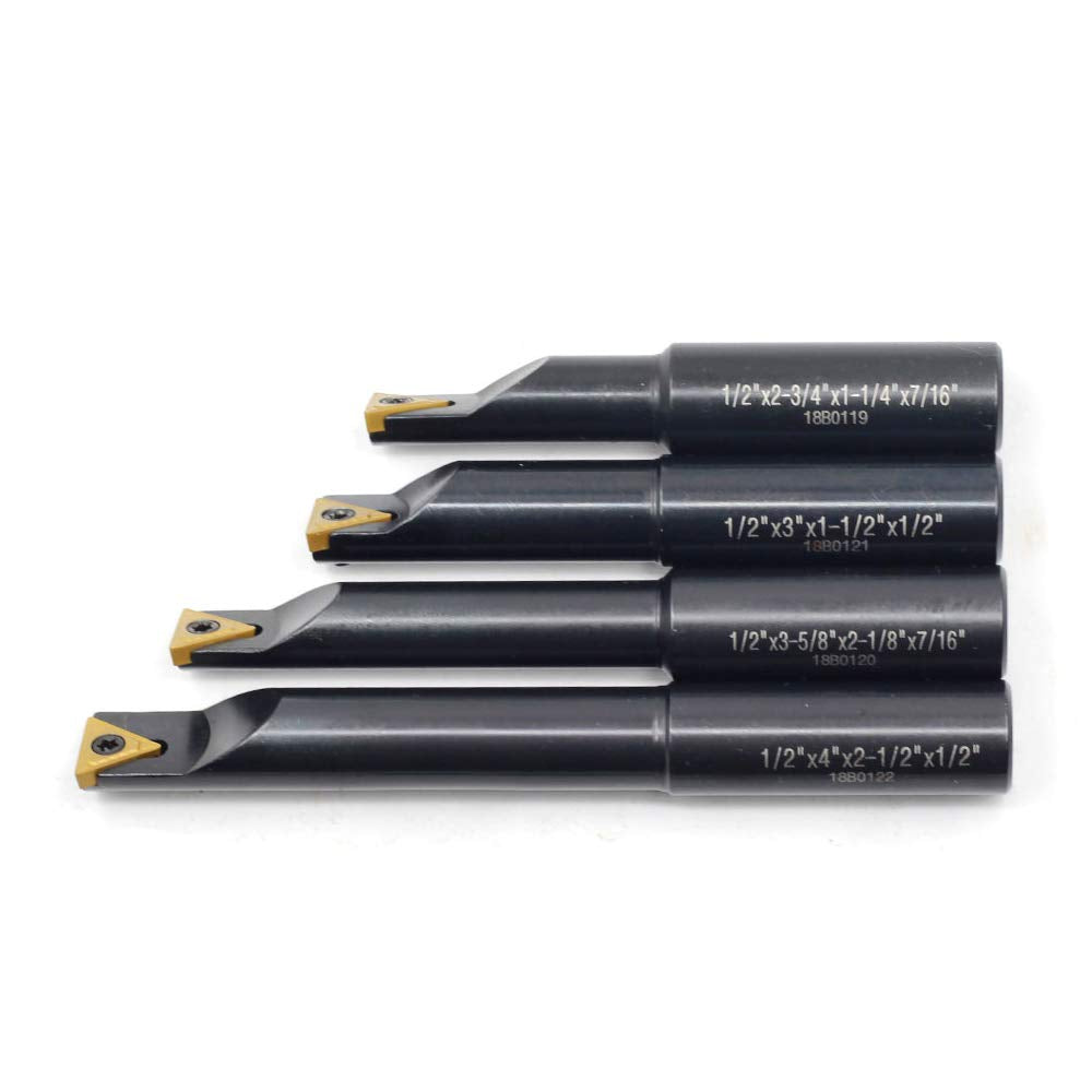 OSCARBIDE 1/2" Round Shank Boring Bar Set 4-Piece w/TCMT Inserts