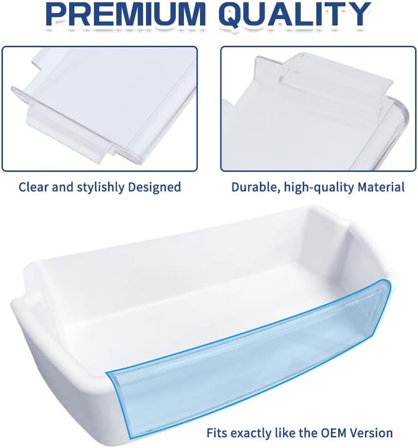 [Upgraded] WR71X10761 Fridge Shelf Trim (Clear) for GE Refrigerators, Door Shelf Insert Module Replacement Part, Replaces WR71X10289, AP4327432 (2 Pack)