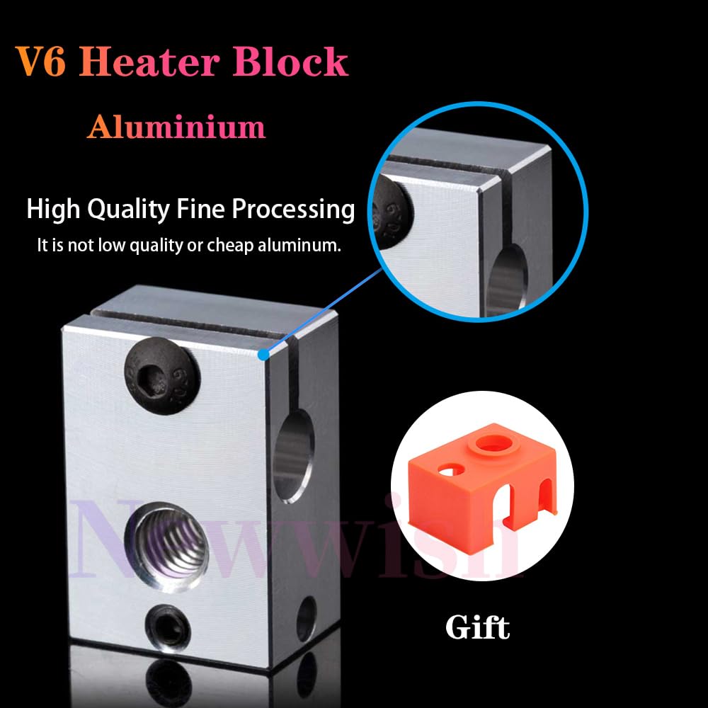 V6 All Metal Hotend,Prusa i3 MK3S+,MK3,MK2.5,MK2S 3D Printer Hotend,Upgrade V6 Copper+ Titanium Alloy Bi-Metal