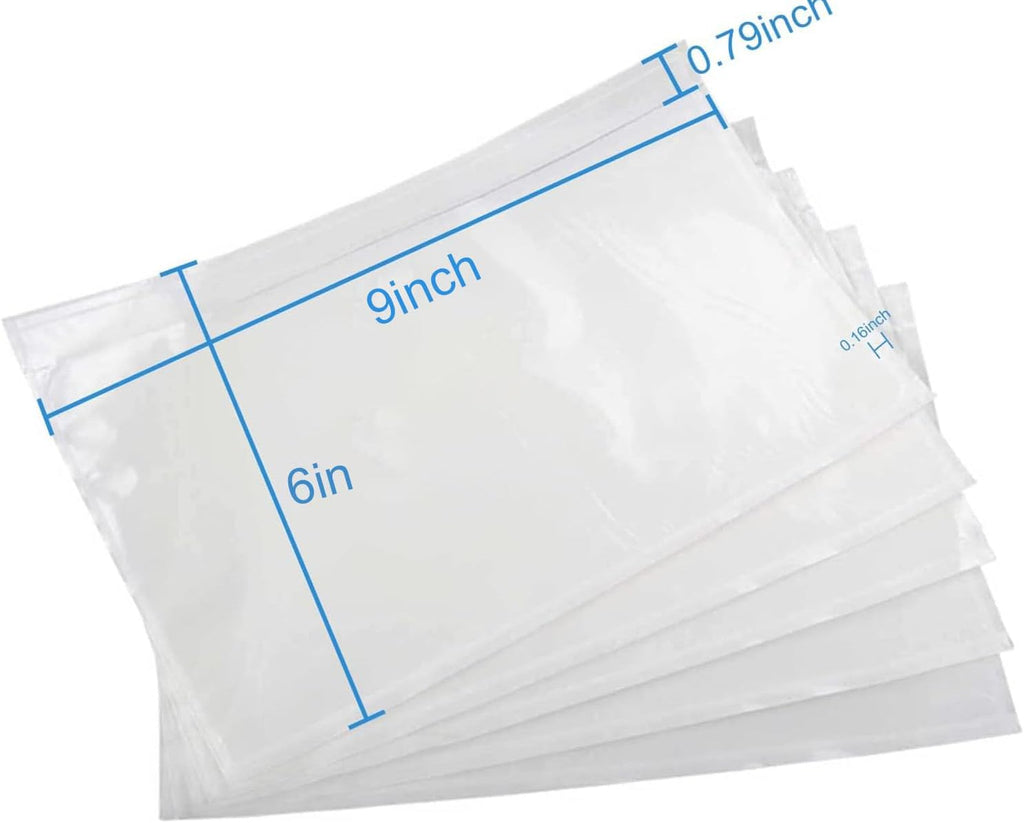 6" x 9" Adhesive Packing List Envelopes Clear Plastic Mailing Shipping Envelope Pouch (100 Pack)