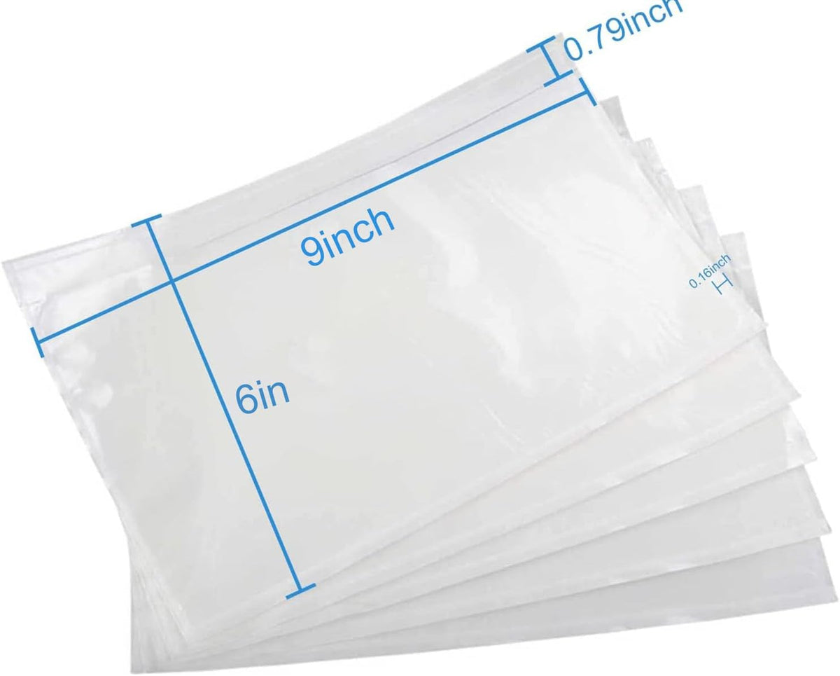 6" x 9" Adhesive Packing List Envelopes Clear Plastic Mailing Shipping Envelope Pouch (100 Pack)