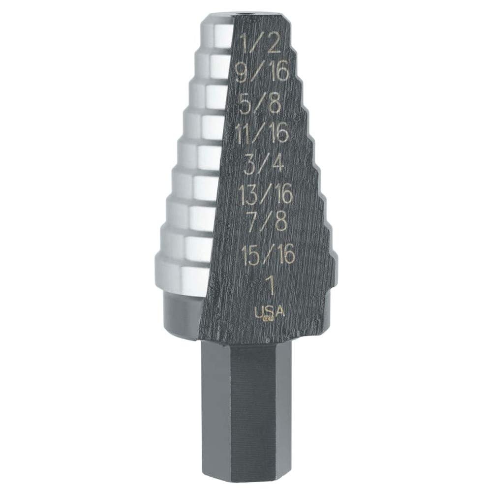 IRWIN Tools UniBit 3/16-Inch to 1/2-Inch Step-Drill Bit, 1/4-Inch Shank (10232), Steel