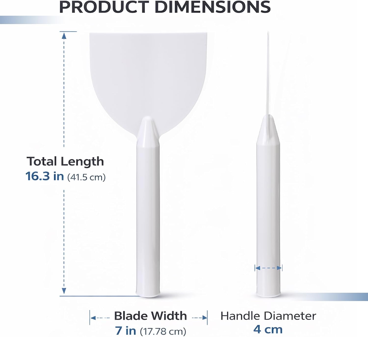 7'' Plastic Drywall Knife with Extra Long Handle Flexible Drywall Taping Knife Smooth Lightweight Wipedown Finishing