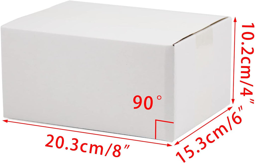 White Shipping Boxes 8x6x4 Inches Small Corrugated Cardboard Boxes, 25 Pack