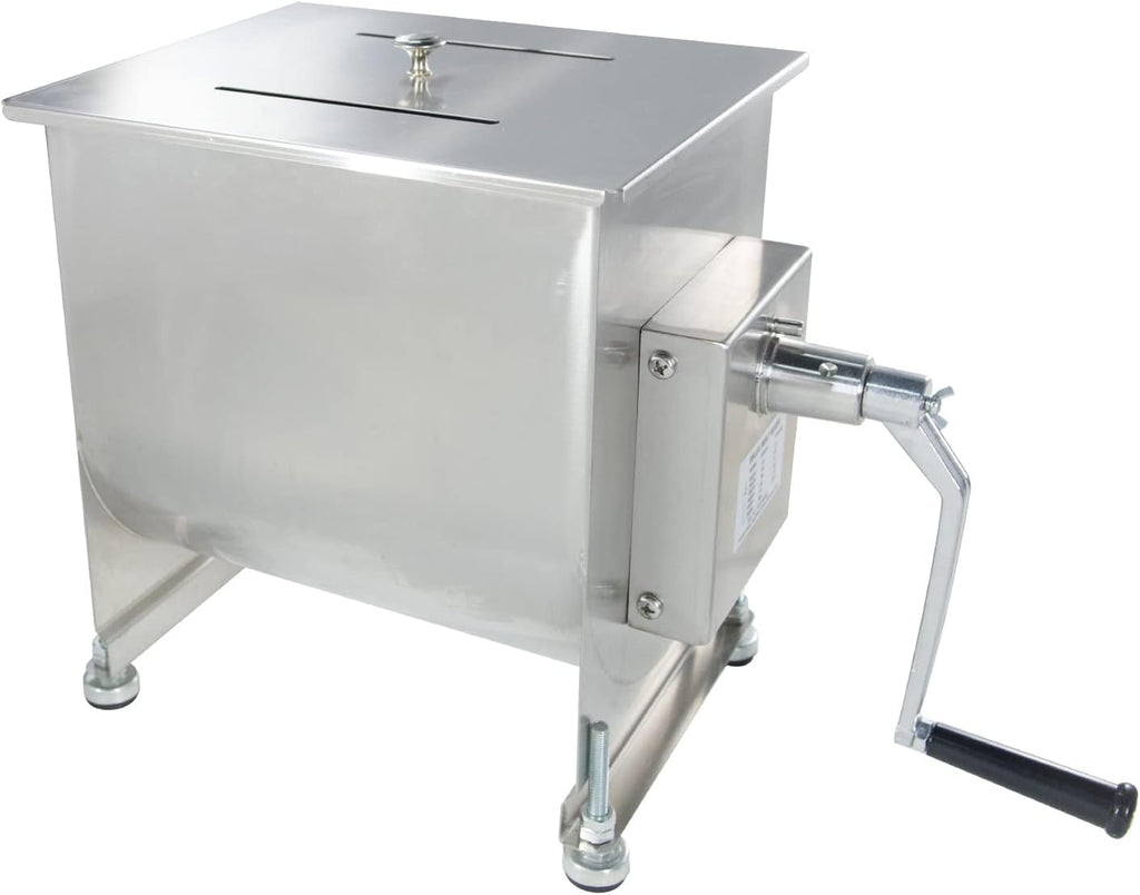 CMI Commercial Stainless Steel Manual Meat Mixers with lid,35Lb/20L Tank,(Mixing Maximum 35-Pound for Meat),Sausage