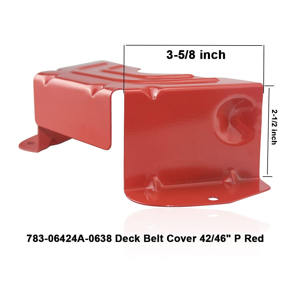 SnowBear 2-Pack Red Deck Belt Cover 42/46" 783-06424A-0638 Compatible with MTD, Troy Bilt, Cub Cadet, Columbia, Craftsman Lawn Mower Machines 783-06424A 13AJ771S004 (2010) 13AM77LS058
