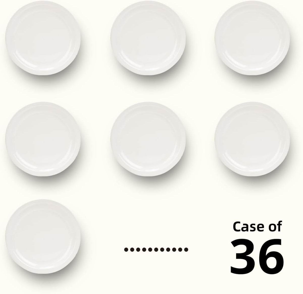 Stoneware Narrow Rim Commercial Grade Dinnerware, America White, Plate 7.25", Case of 36