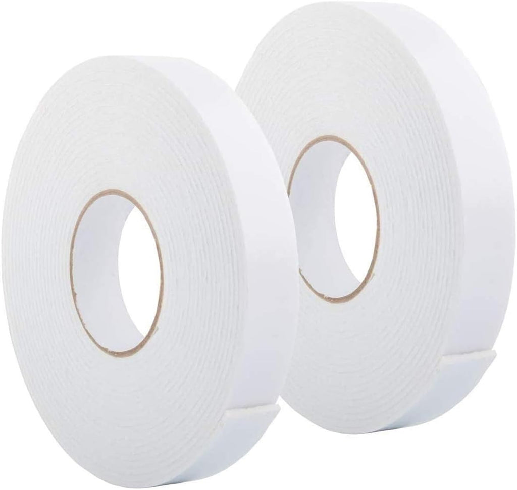 Double Sided Foam Tape 1.18In x 33FT 2 Pack, Mounting Tape Heavy Duty, Strong Adhesive Weatherproof Seal Strips for