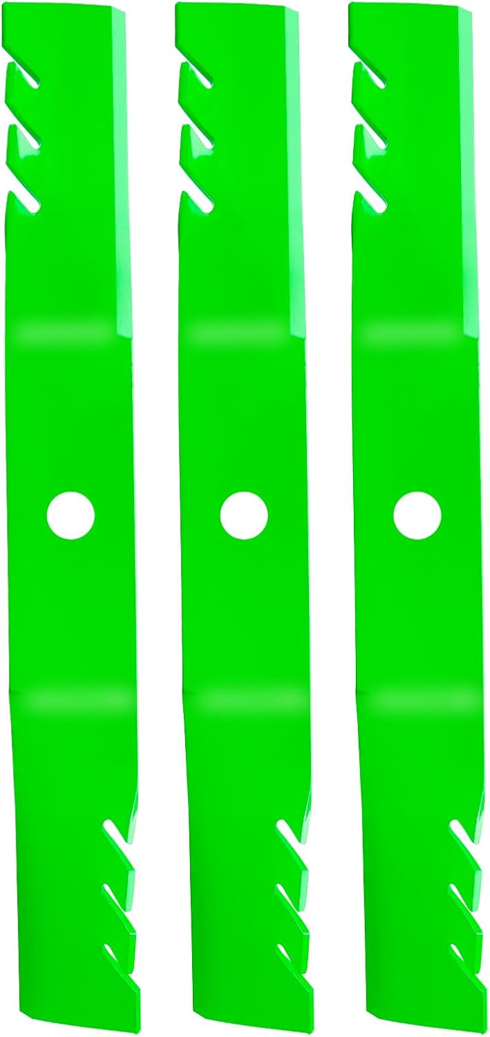 TCU15881 M131958 Mulching Blades Fit for 60 Inch John Deere 7-Iron Z950r z951r 1025r Z930m Z950m 950m 930m Z757 Z665 Mower Decks Replaces AM128485 M144196 M163983 (3 Pack)