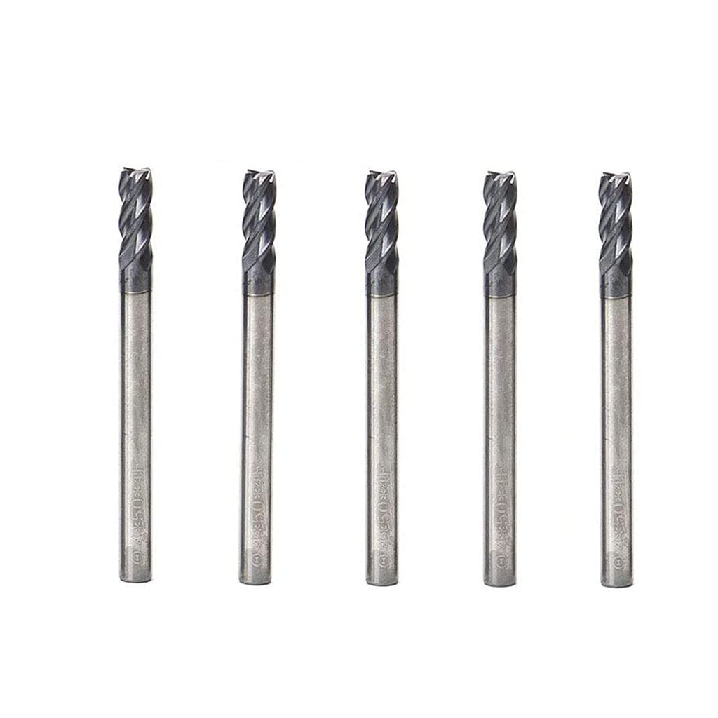 5 Pcs 4mm CNC Carbide End Mill Set, 4 Fultes Milling Cutter,Tungsten End Milling Bits Tool