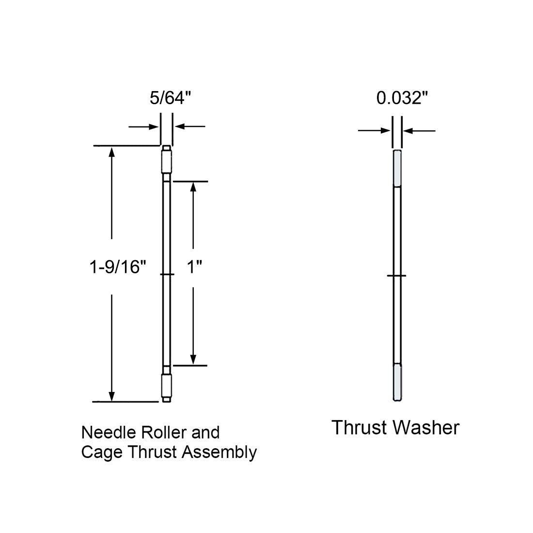 uxcell NTA1625 Thrust Needle Roller Bearings with Washers 1" Bore 1-9/16" OD 5/64" Width 2pcs