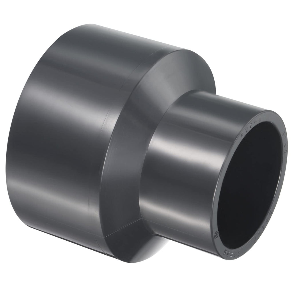 PATIKIL UPVC Reducer Pipe Fitting 3" x 2" Socket Schedule 80, Straight Coupling Adapter Connector, Gray