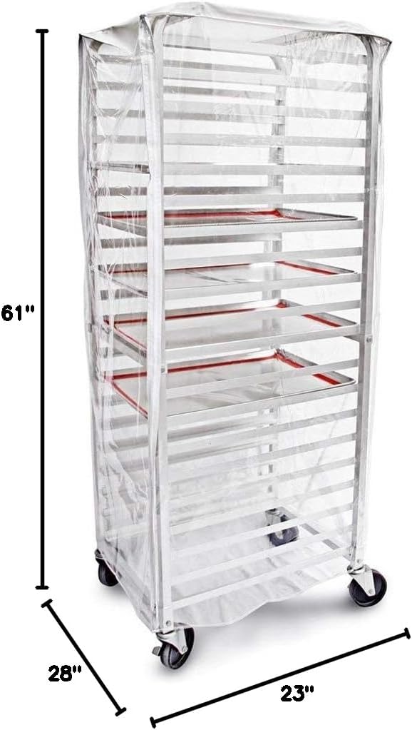 Clear Plastic Sheet Pan/Bun Pan Rack Cover, 20-Tier