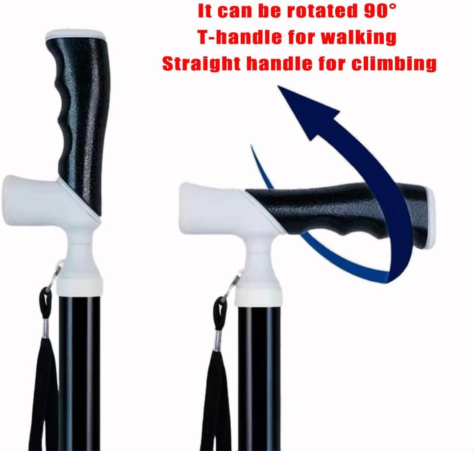 Walking Cane Adjustable Folding Lightweight Walking Canes for Men & Women Soft Ergonomic Handle Heavy Duty All