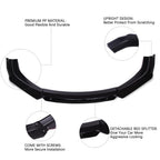 4PCS Universal Car Front Bumper Lip Body Kit Splitter Spoiler Diffuser Protector - Gloss Black,Black Tongue