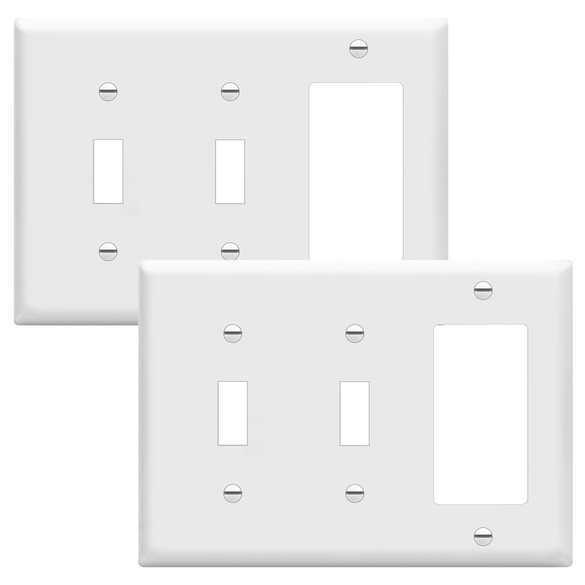 ENERLITES 3-Gang 2 Toggles and 1 Decorator/GFCI Combination Wall Plate