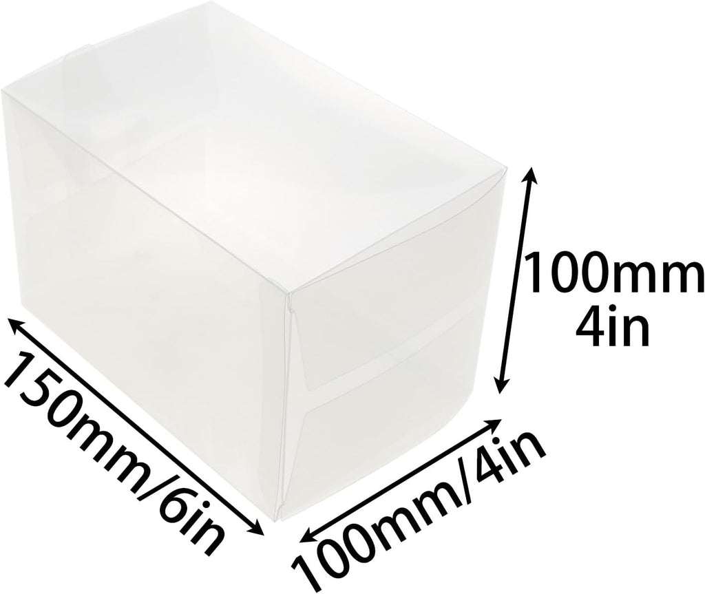 METOOT 10pcs Clear Gift Boxes 4x4x6 Inches Plastic Gift Packaging Boxes, Suitable for Candies, Chocolates and