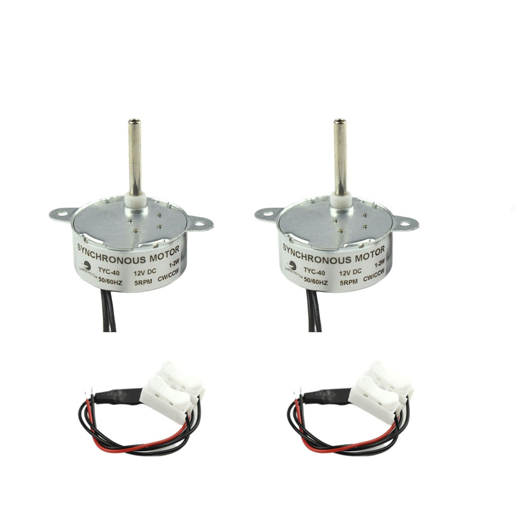 CHANCS Synchronous Motor TYC-40 DC 12V 5RPM Inner-Shaft Length 33mm for Christmas Decoration Micro Motor 2PCS