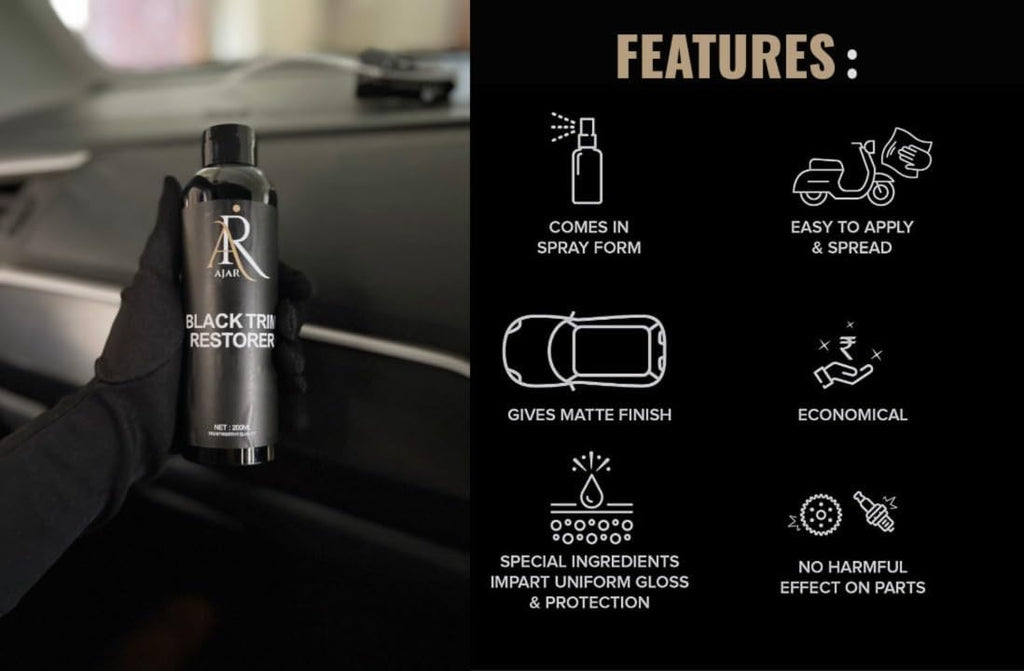 Black Trim Restorer – Plastic & Rubber Restorer Spray – Long Lasting UV Protection – car Trim Restorer, Plastic