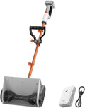 Cordless Electric Snow Shovel, 20V 12-Inch Snow Thrower with Adjustable Auxiliary Handle, Battery Powered Snow