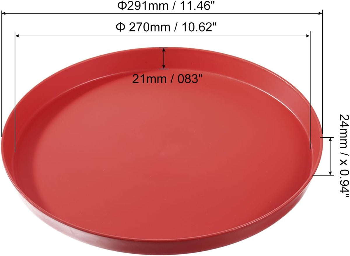 11" Restaurant Serving Trays, 2 Pcs Round Non-Slip Food Service Tray Platter Reusable Plastic Fast Food Serving Tray