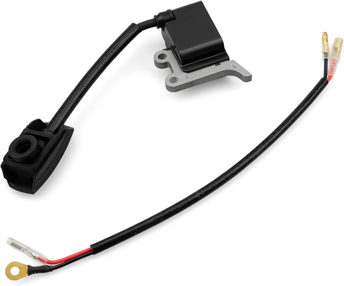 Ignition Coil Module Kit Fit for Husqvarna 525L/525LK/525LS Replaces 5881415-01, 5881412-01 (1 Coil + 1 Harness)