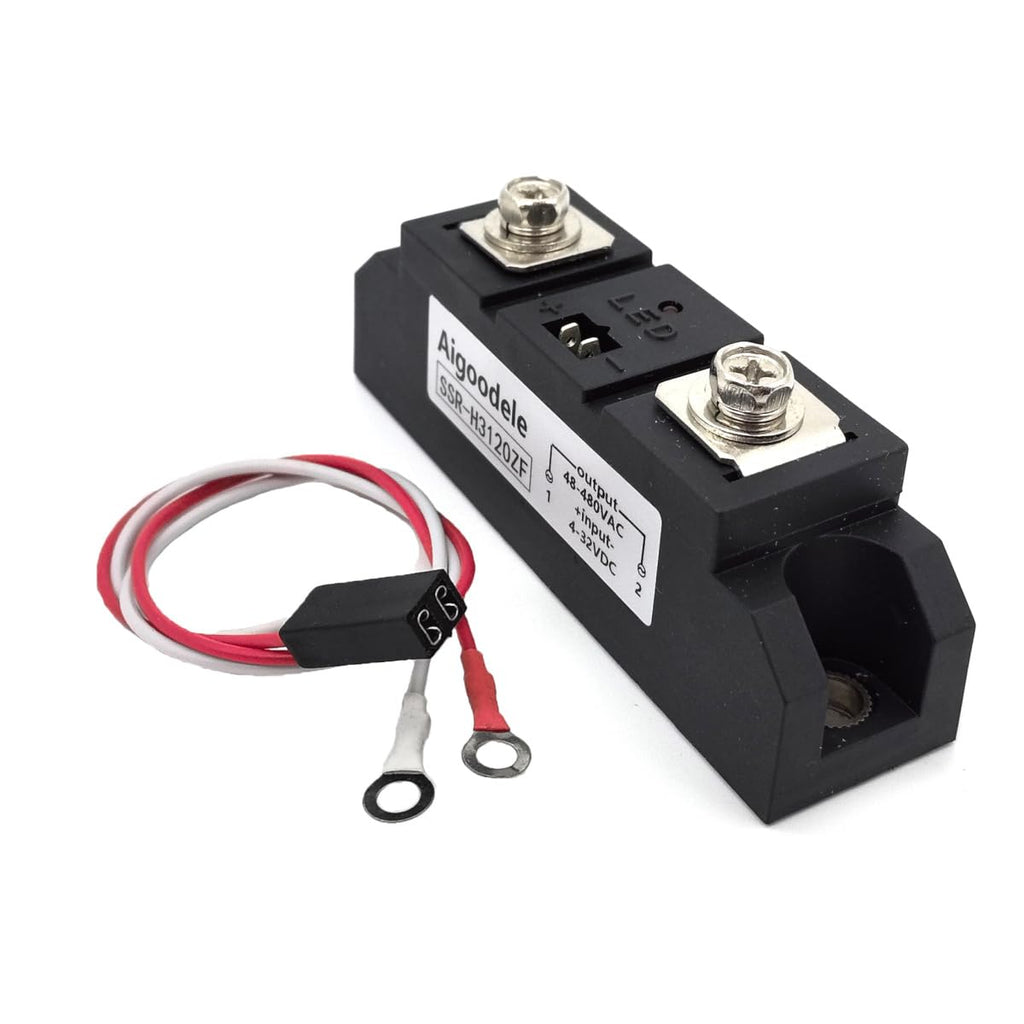 Aigoodele 3-32V DC to 24-480V AC SSR-120DA H3120ZF Single Phase Solid State Relay DC to AC Relay