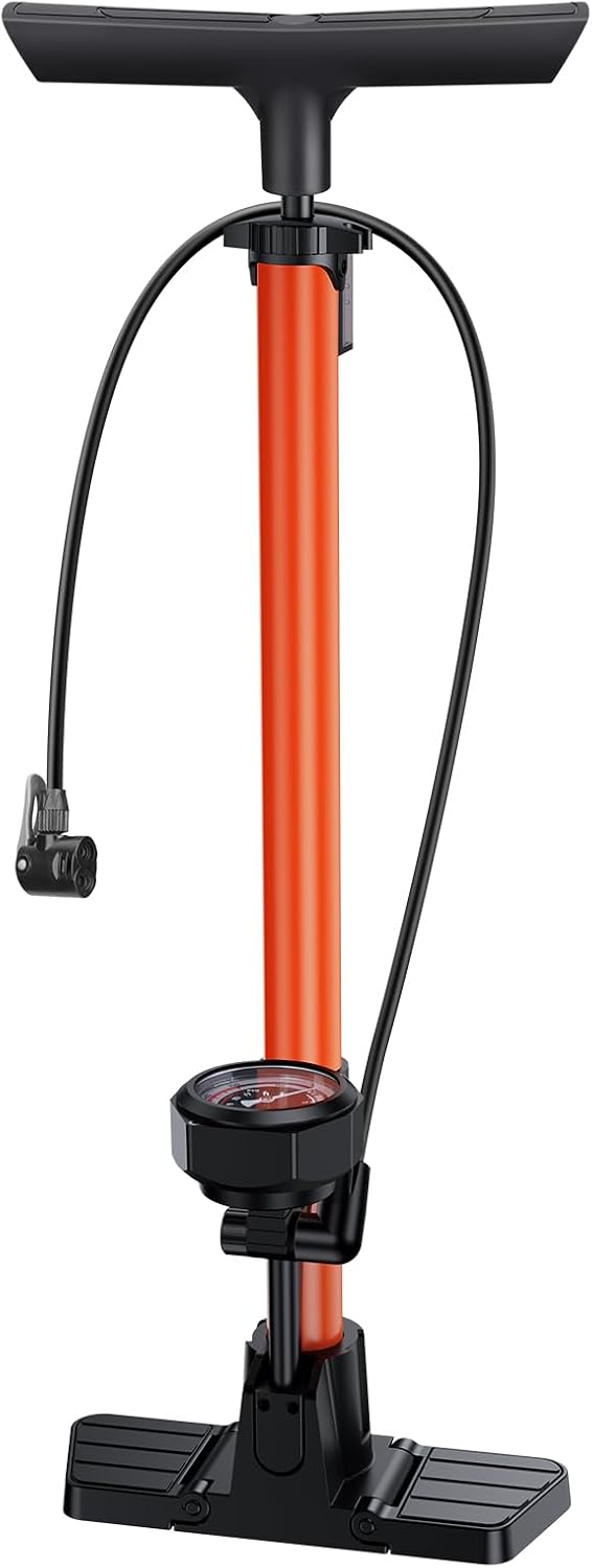160PSI Bike Pump with Gauge, High Pressure Bicycle Pump