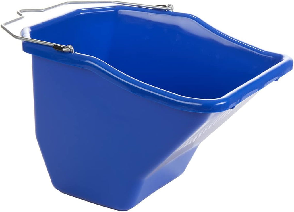 Plastic Better Bucket | Horse Feed Bucket | Ergonomically Designed | Flat Back Bucket | Made in USA | 10 Quarts | Blue